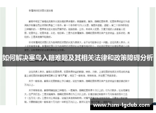 如何解决塞鸟入籍难题及其相关法律和政策障碍分析