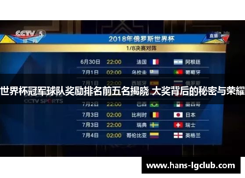 世界杯冠军球队奖励排名前五名揭晓 大奖背后的秘密与荣耀